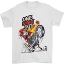 Biker Santa One Night Out Christmas Motorcycle Mens T-Shirt 100% Cotton White
