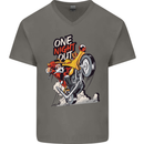 Biker Santa One Night Out Christmas Motorcycle Mens V-Neck Cotton T-Shirt Charcoal