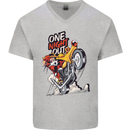 Biker Santa One Night Out Christmas Motorcycle Mens V-Neck Cotton T-Shirt Sports Grey