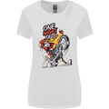 Biker Santa One Night Out Christmas Motorcycle Womens Wider Cut T-Shirt White