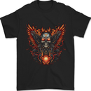 Biker Wings Motorbike Motorcycle Skull Mens T-Shirt 100% Cotton Black