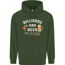 Billiards and Beer That's Why I'm Here Childrens Kids Hoodie Forest Green