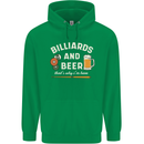 Billiards and Beer That's Why I'm Here Childrens Kids Hoodie Irish Green