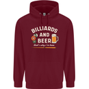 Billiards and Beer That's Why I'm Here Childrens Kids Hoodie Maroon