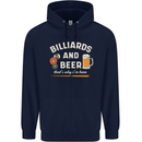 Billiards and Beer That's Why I'm Here Childrens Kids Hoodie Navy Blue