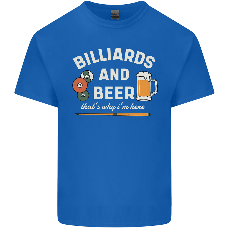 Billiards and Beer That's Why I'm Here Kids T-Shirt Childrens Royal Blue