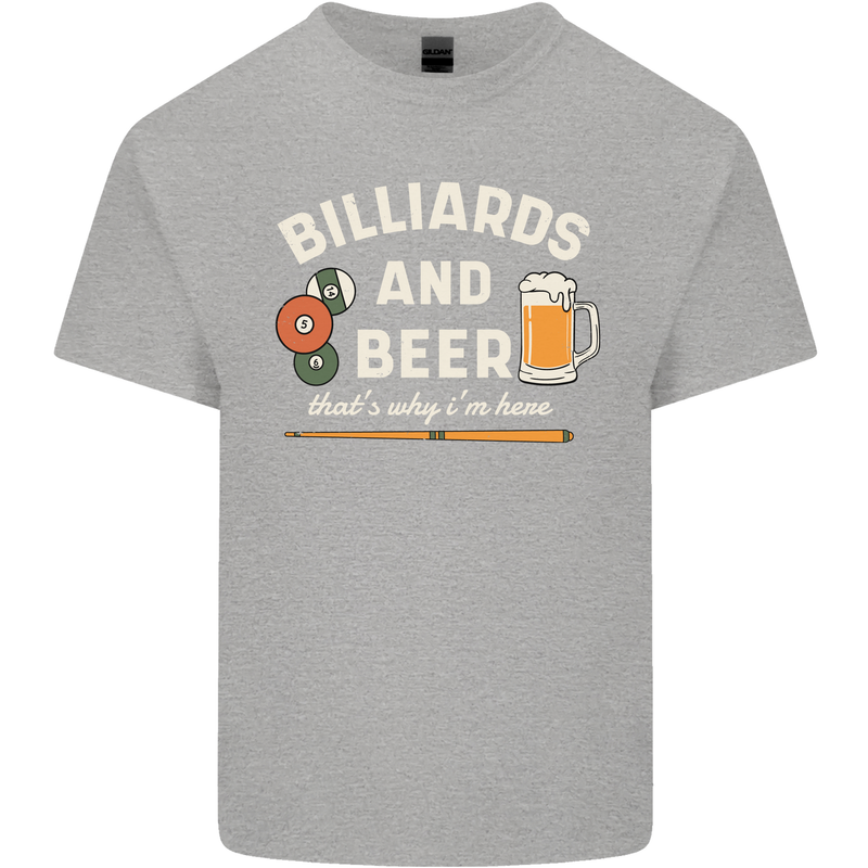 Billiards and Beer That's Why I'm Here Kids T-Shirt Childrens Sports Grey