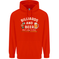 Billiards and Beer That's Why I'm Here Mens 80% Cotton Hoodie Bright Red