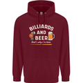 Billiards and Beer That's Why I'm Here Mens 80% Cotton Hoodie Maroon