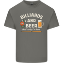 Billiards and Beer That's Why I'm Here Mens Cotton T-Shirt Tee Top Charcoal