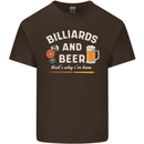 Billiards and Beer That's Why I'm Here Mens Cotton T-Shirt Tee Top Dark Chocolate