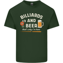 Billiards and Beer That's Why I'm Here Mens Cotton T-Shirt Tee Top Forest Green