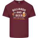 Billiards and Beer That's Why I'm Here Mens Cotton T-Shirt Tee Top Maroon