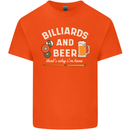 Billiards and Beer That's Why I'm Here Mens Cotton T-Shirt Tee Top Orange