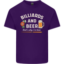 Billiards and Beer That's Why I'm Here Mens Cotton T-Shirt Tee Top Purple