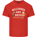 Billiards and Beer That's Why I'm Here Mens Cotton T-Shirt Tee Top Red