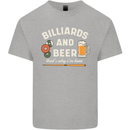 Billiards and Beer That's Why I'm Here Mens Cotton T-Shirt Tee Top Sports Grey