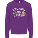 Billiards and Beer That's Why I'm Here Mens Sweatshirt Jumper Purple