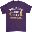 Billiards and Beer That's Why I'm Here Mens T-Shirt 100% Cotton Purple