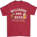 Billiards and Beer That's Why I'm Here Mens T-Shirt 100% Cotton Red