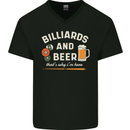 Billiards and Beer That's Why I'm Here Mens V-Neck Cotton T-Shirt Black