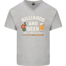 Billiards and Beer That's Why I'm Here Mens V-Neck Cotton T-Shirt Sports Grey