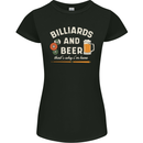 Billiards and Beer That's Why I'm Here Womens Petite Cut T-Shirt Black