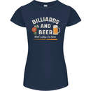 Billiards and Beer That's Why I'm Here Womens Petite Cut T-Shirt Navy Blue