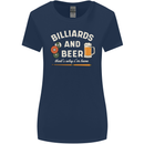 Billiards and Beer That's Why I'm Here Womens Wider Cut T-Shirt Navy Blue