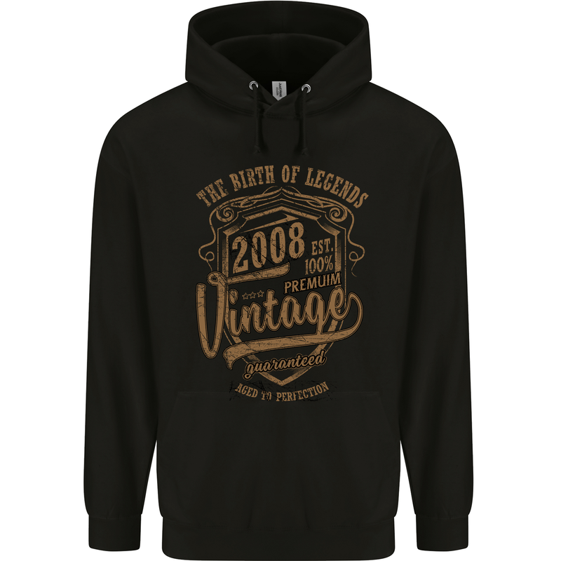 Birth of Legends 15th Birthday 2008 Mens 80% Cotton Hoodie Black