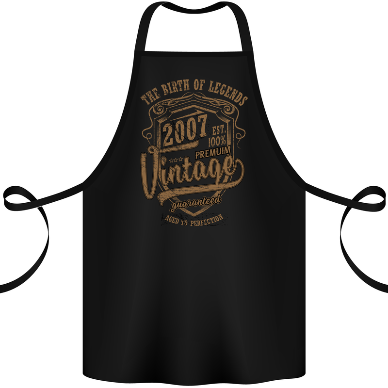 Birth of Legends 16th Birthday 2007 Cotton Apron 100% Organic Black