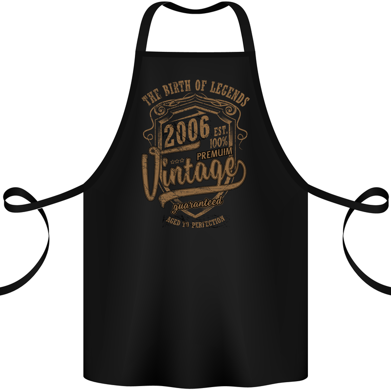 Birth of Legends 17th Birthday 2006 Cotton Apron 100% Organic Black