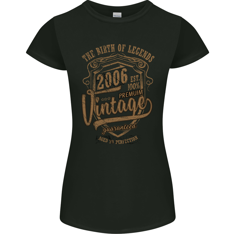 Birth of Legends 17th Birthday 2006 Womens Petite Cut T-Shirt Black