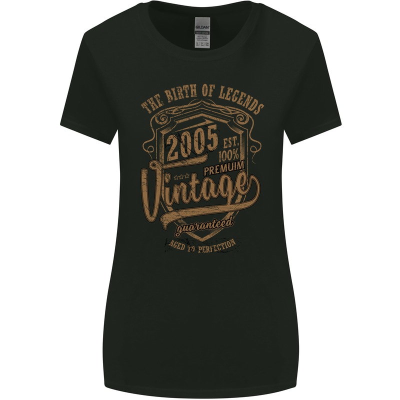 Birth of Legends 18th Birthday 2005 Womens Wider Cut T-Shirt Black