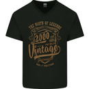 Birth of Legends 23rd Birthday 2000 Mens V-Neck Cotton T-Shirt Black