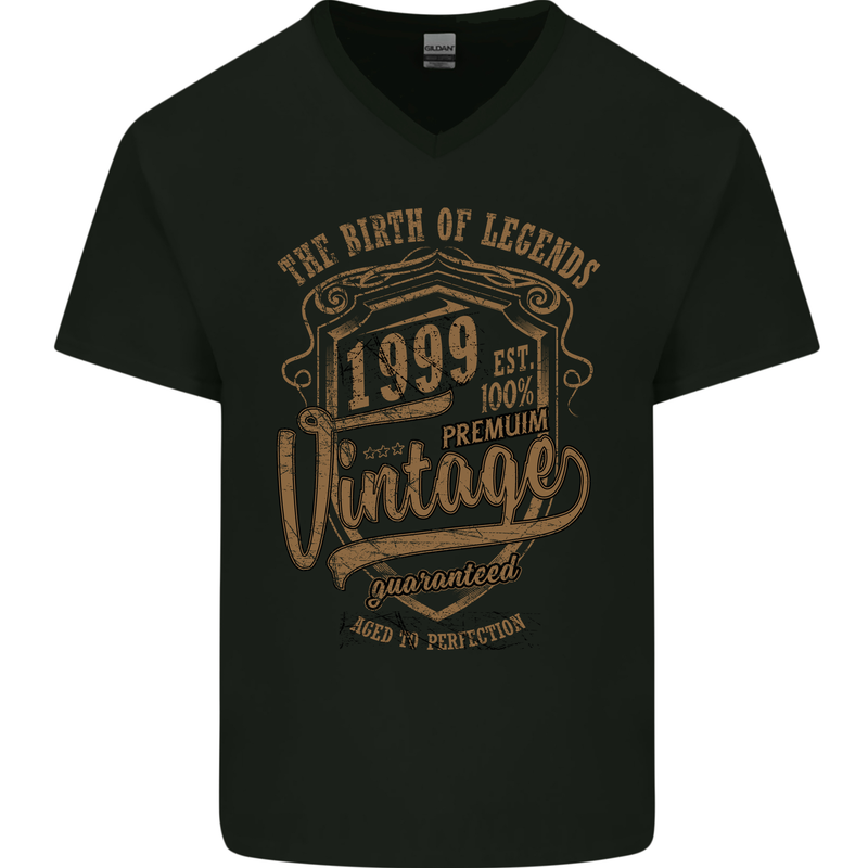 Birth of Legends 24th Birthday 1999 Mens V-Neck Cotton T-Shirt Black
