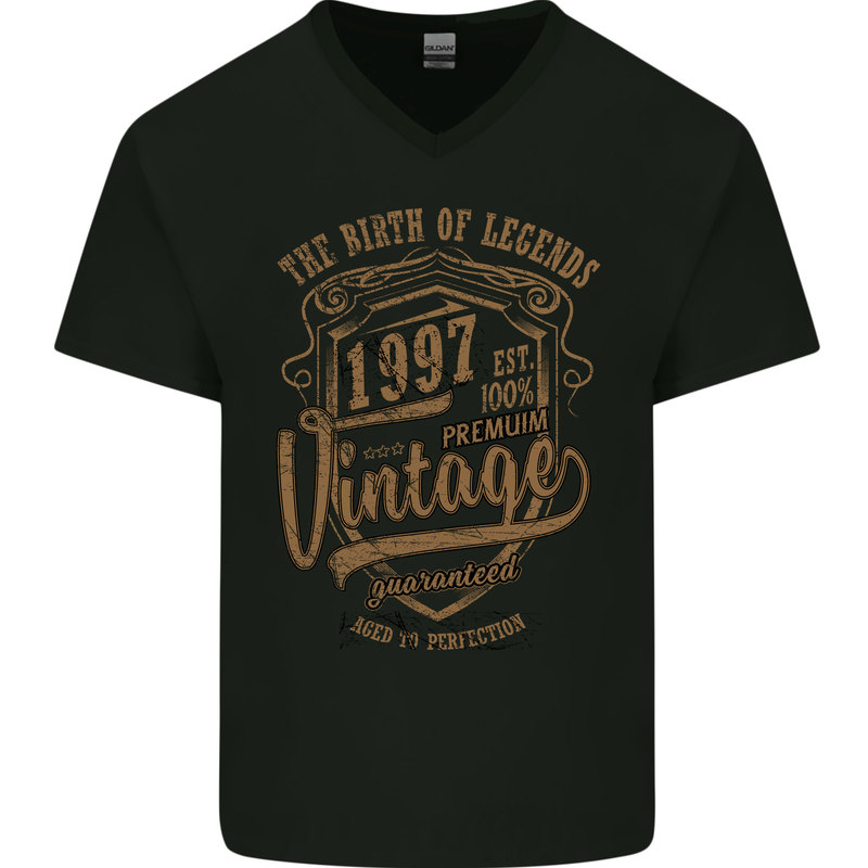 Birth of Legends 26th Birthday 1997 Mens V-Neck Cotton T-Shirt Black