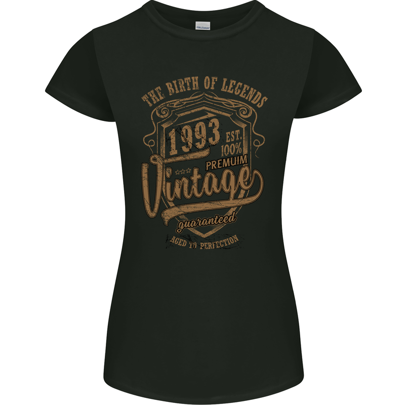 Birth of Legends 30th Birthday 1993 Womens Petite Cut T-Shirt Black