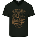 Birth of Legends 40th Birthday 1983 Mens V-Neck Cotton T-Shirt Black