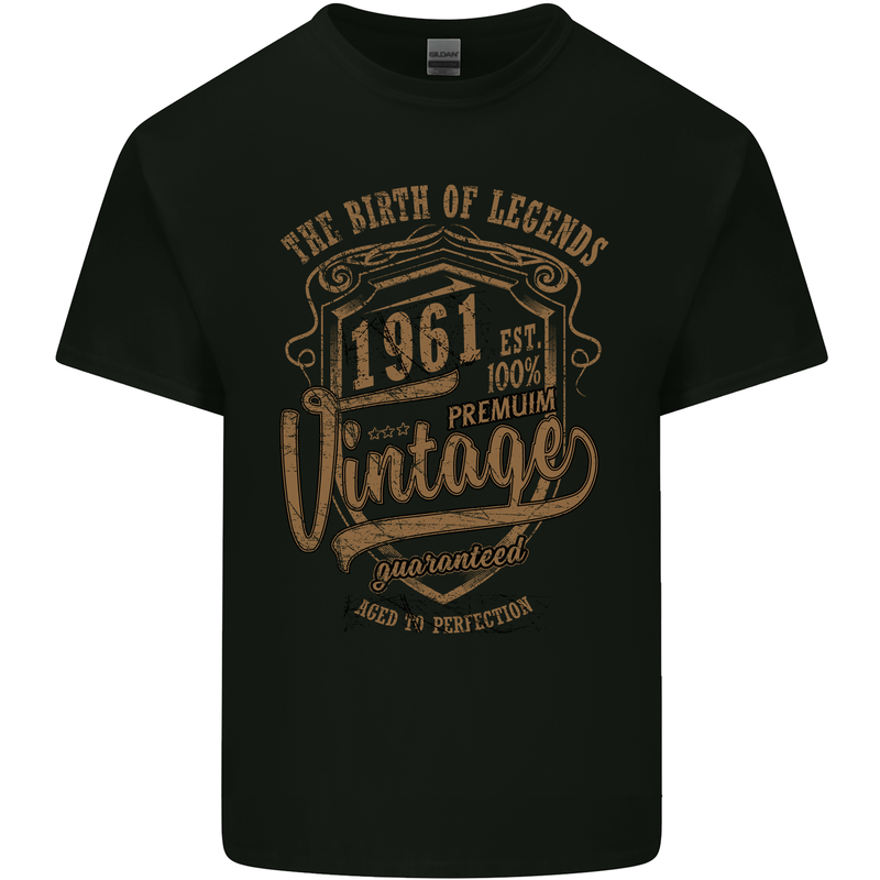 Birth of Legends 62nd Birthday 1961 Mens Cotton T-Shirt Tee Top Black