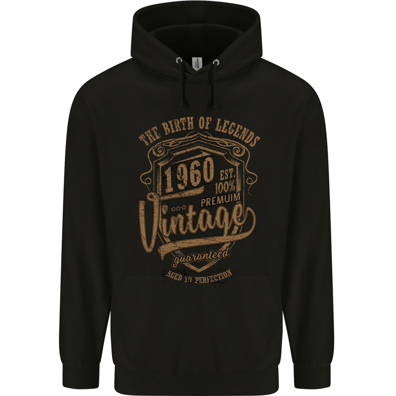 Birth of Legends 63rd Birthday 1960 Mens 80% Cotton Hoodie Black