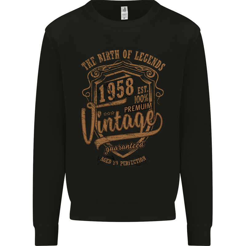 Birth of Legends 65th Birthday 1958 Mens Sweatshirt Jumper Black