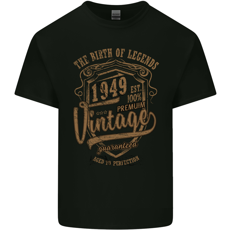 Birth of Legends 74th Birthday 1949 Mens Cotton T-Shirt Tee Top Black