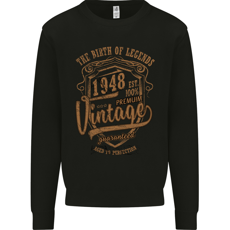 Birth of Legends 75th Birthday 1948 Mens Sweatshirt Jumper Black