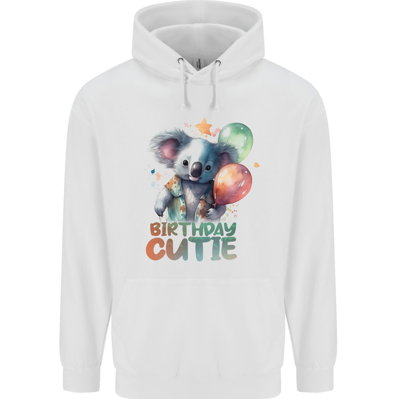 Birthday Cutie Koala 3rd 4th 5th 6th 7th 8th Childrens Kids Hoodie White