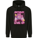 Birthday Girl Level Up Gaming Gamer 6th 7th 8th Childrens Kids Hoodie Black
