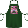 Birthday Girl Level Up Gaming Gamer 6th 7th 8th Cotton Apron 100% Organic Forest Green