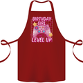 Birthday Girl Level Up Gaming Gamer 6th 7th 8th Cotton Apron 100% Organic Maroon
