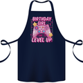 Birthday Girl Level Up Gaming Gamer 6th 7th 8th Cotton Apron 100% Organic Navy Blue