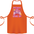 Birthday Girl Level Up Gaming Gamer 6th 7th 8th Cotton Apron 100% Organic Orange